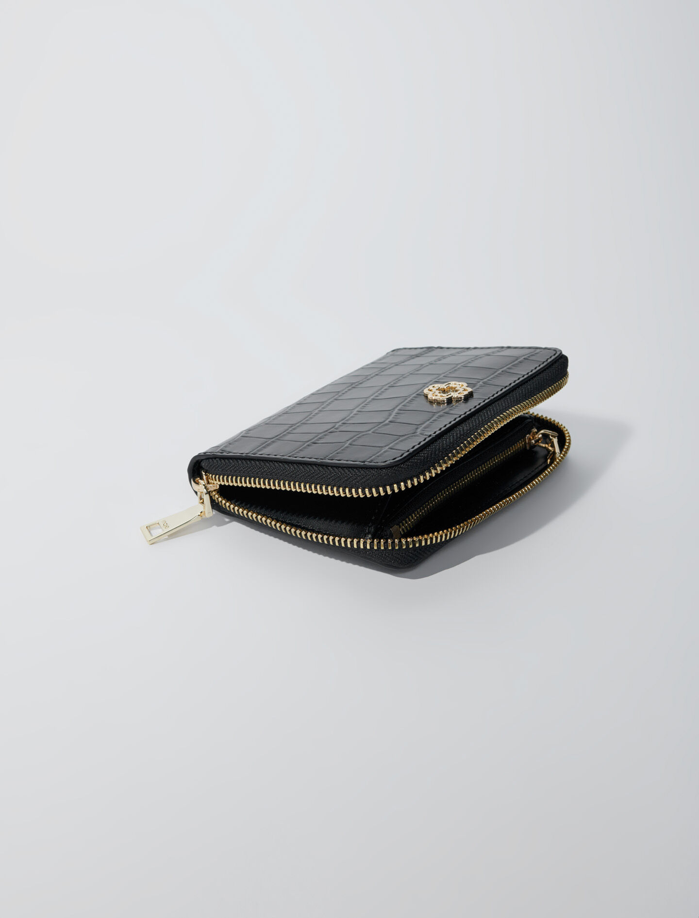 Leather wallet Black / Gray For Women | Maje