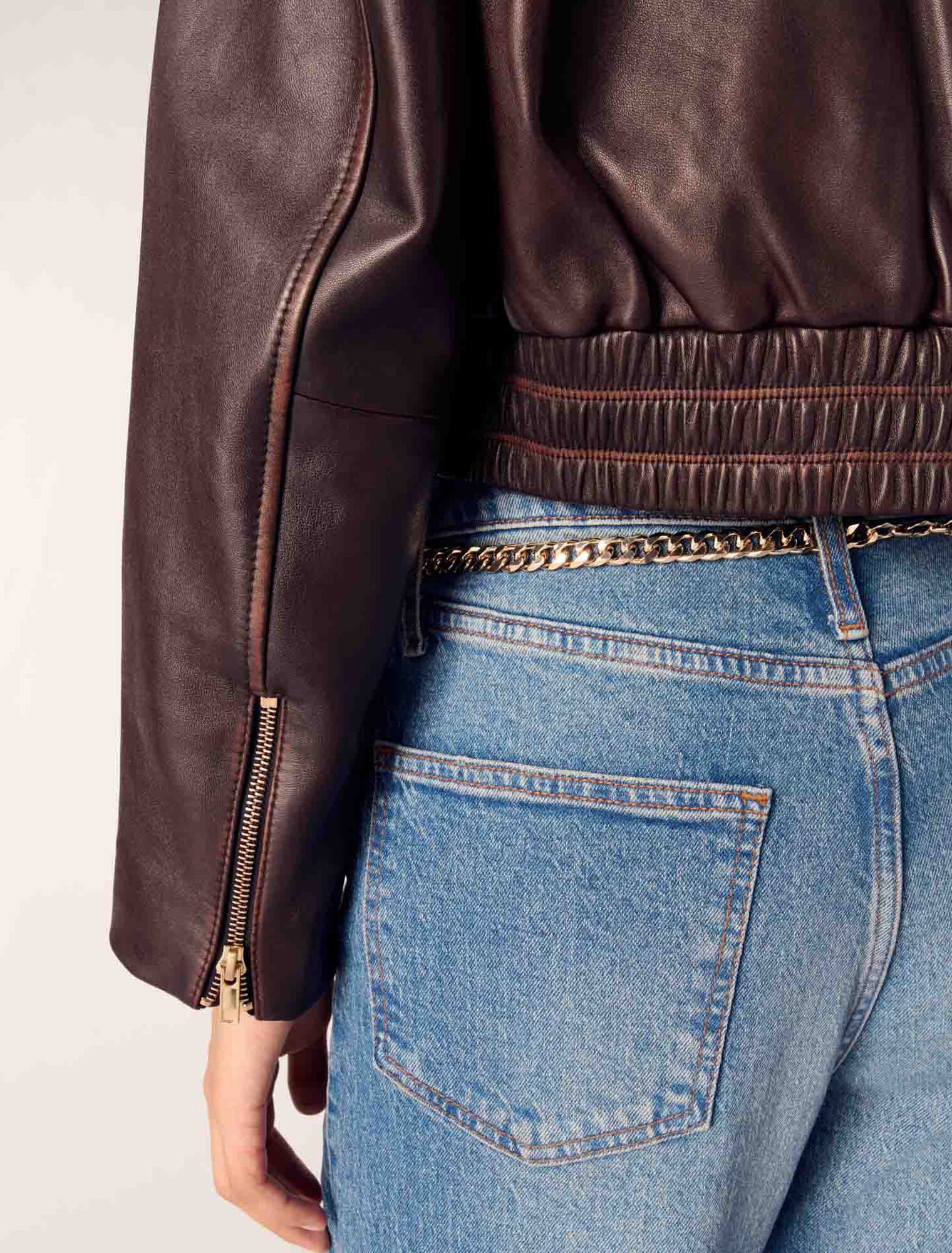 Vintage leather cropped jacket