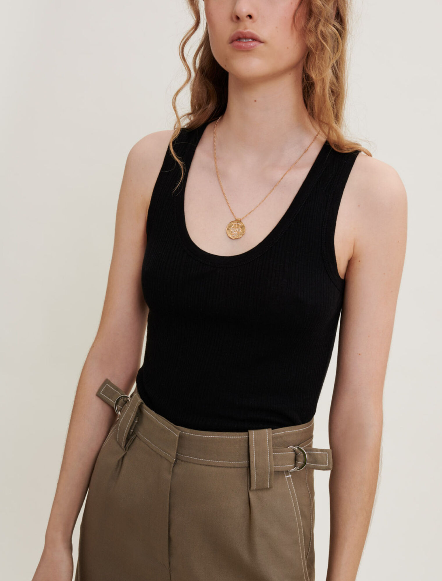 Lined thin jersey tank top