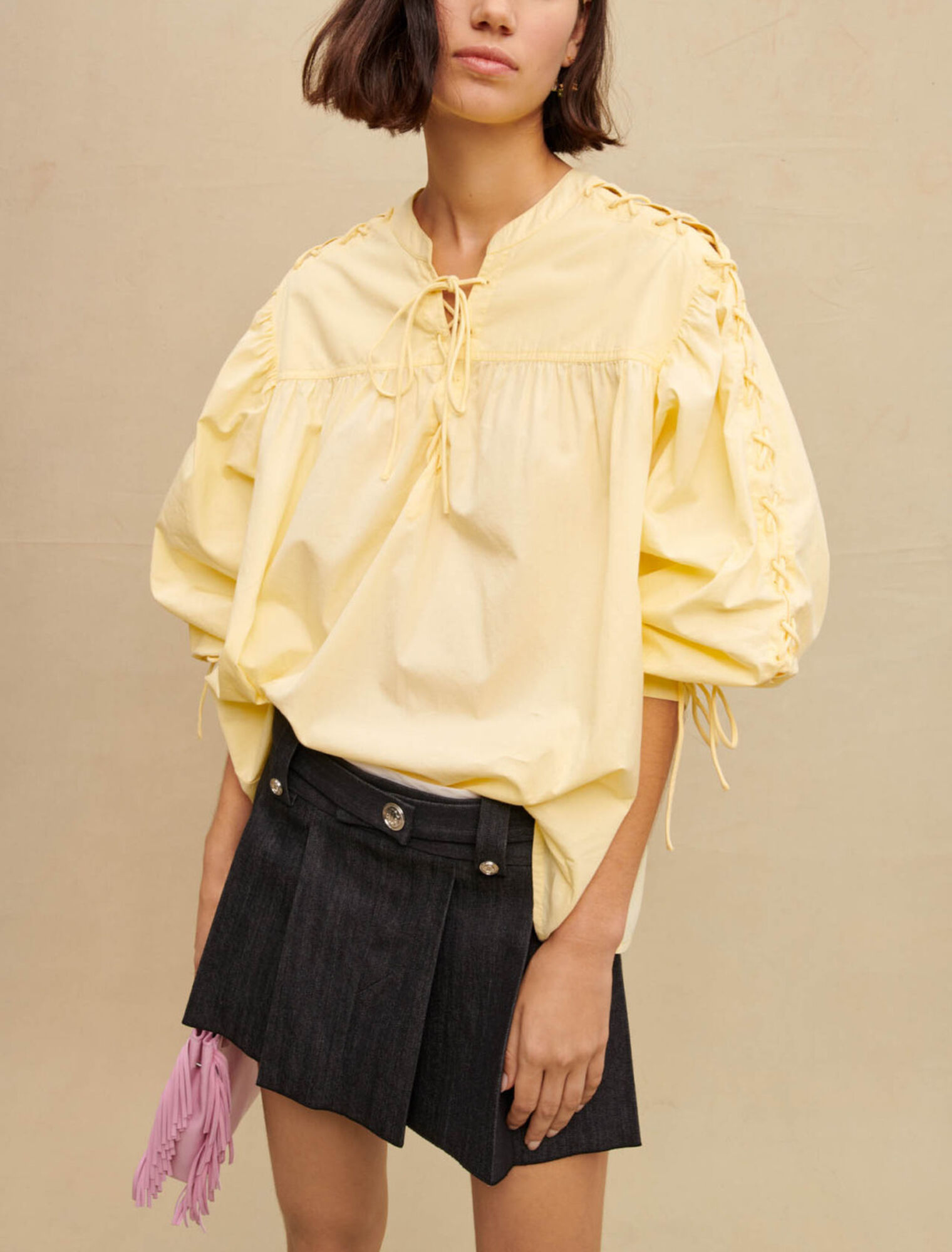 Medieval laced cotton shirt