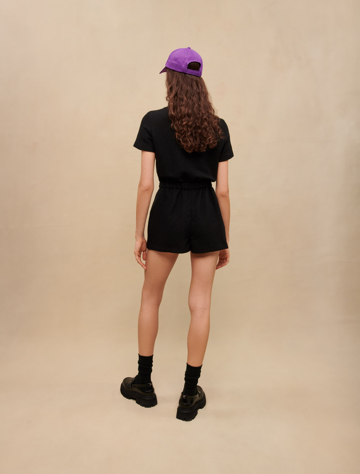 Black tweed playsuit