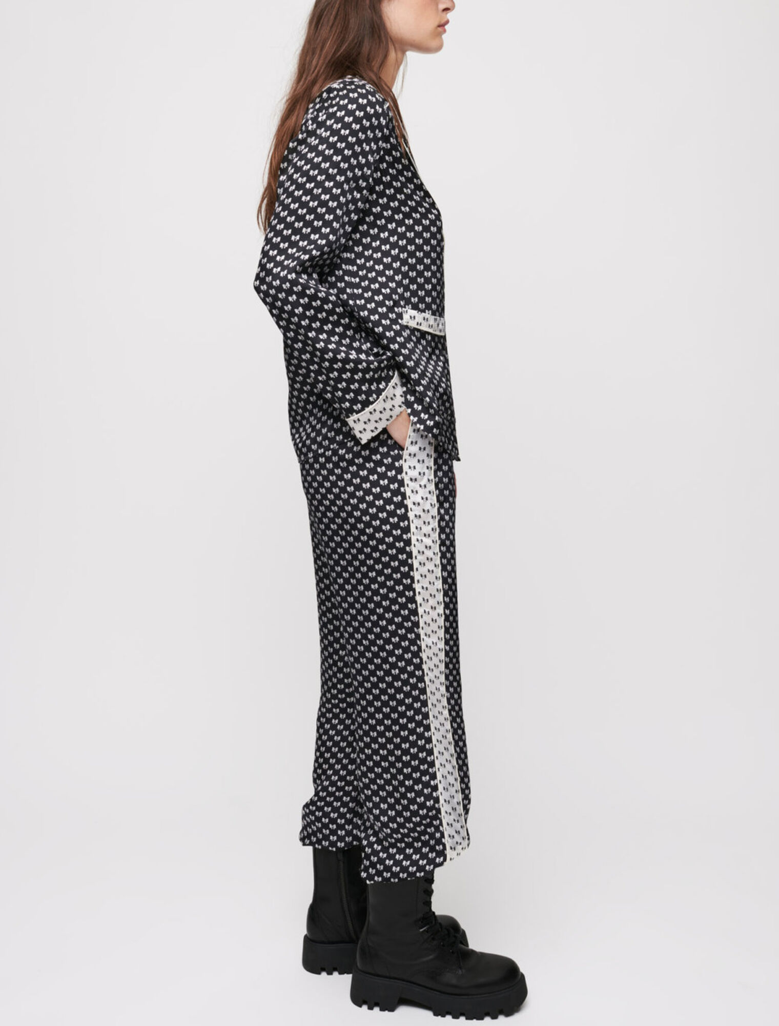 Bow print pyjama pants