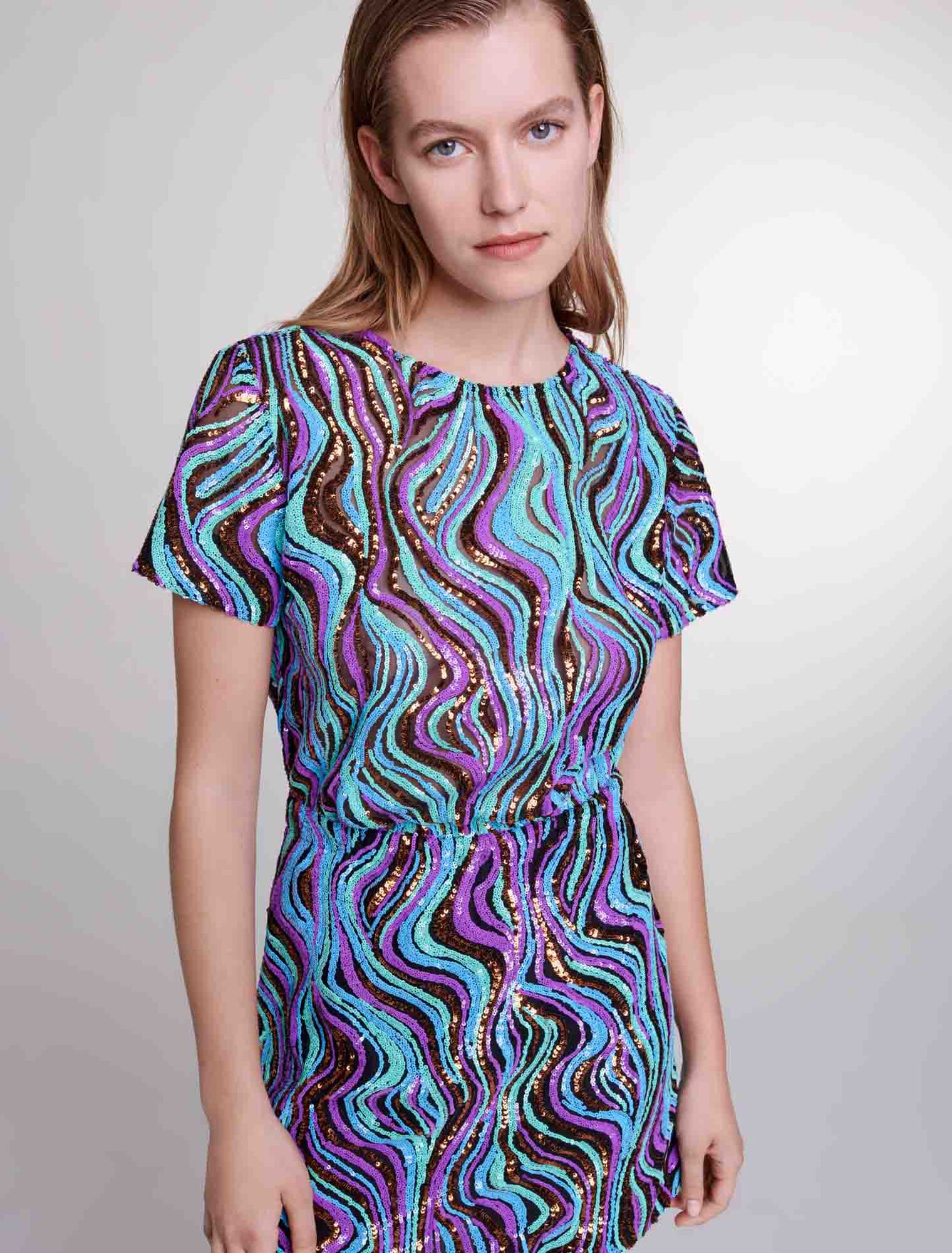 Trompe l'œil sequin mini dress