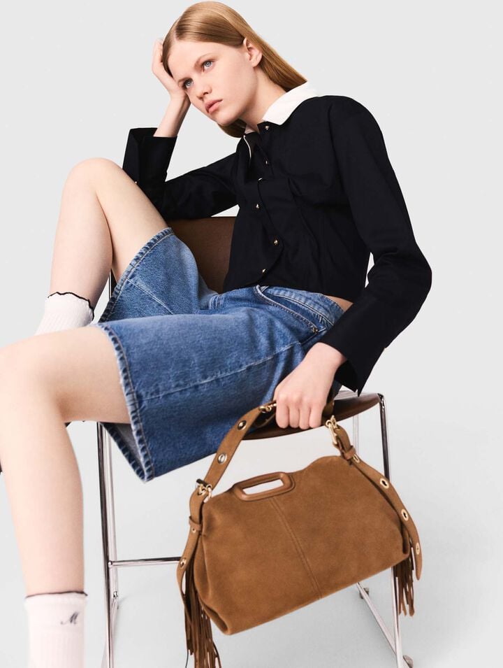 Cropped poplin shirt