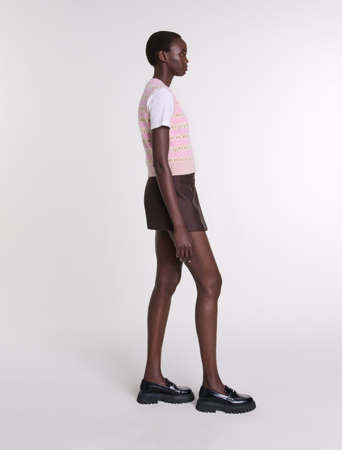 Sleeveless jacquard jumper Multicolor For Women | Maje