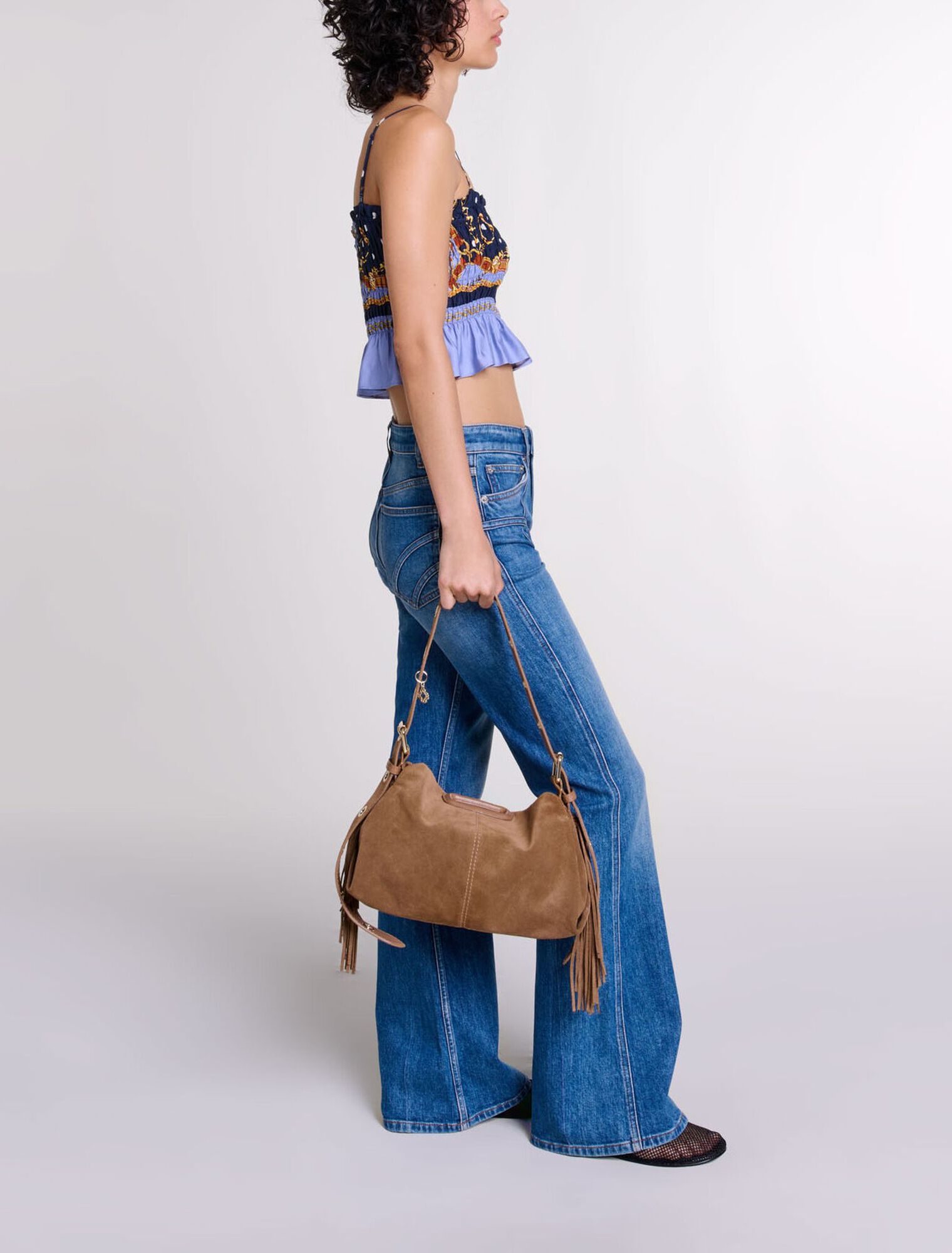 Embroidered flared jeans