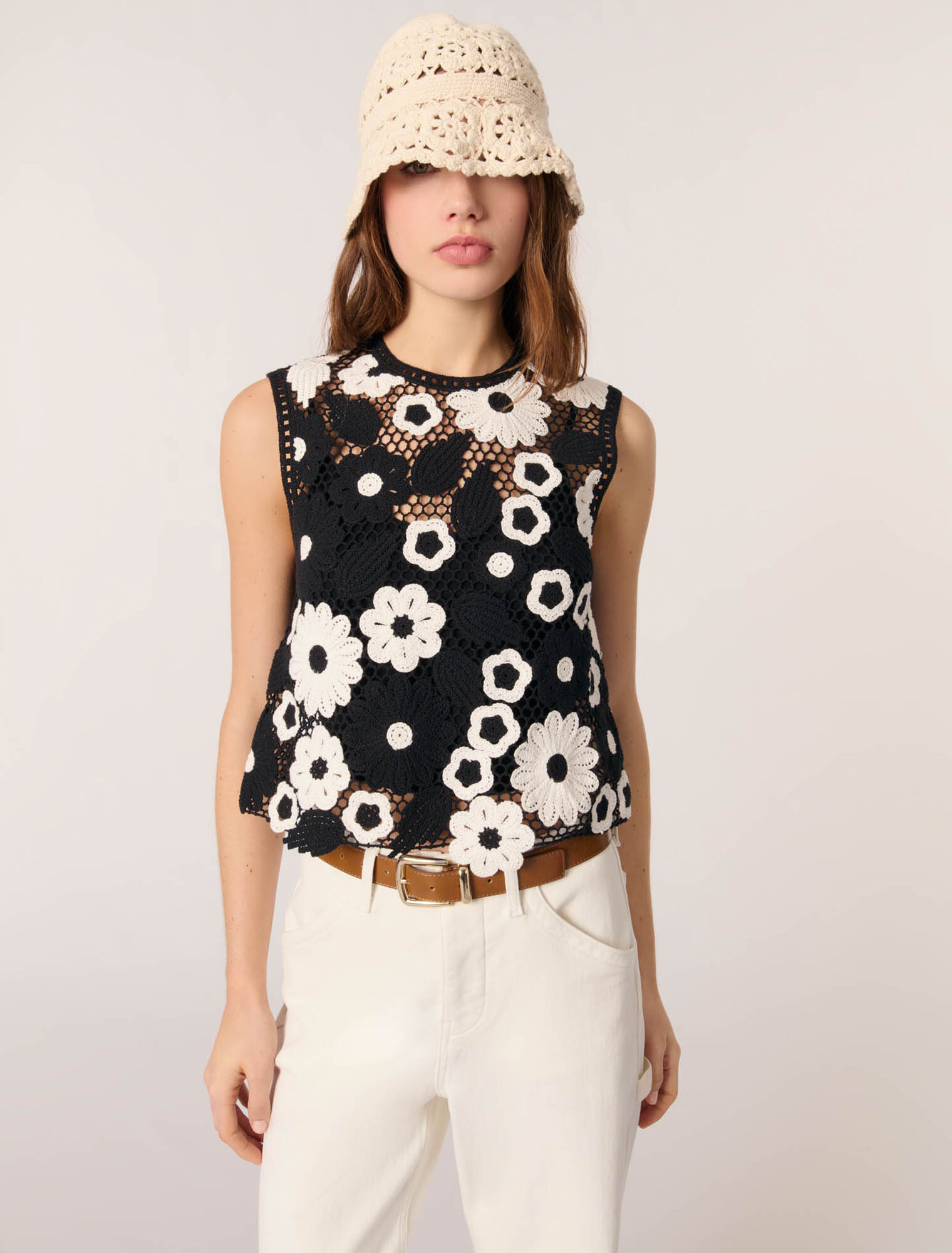 Floral crochet top