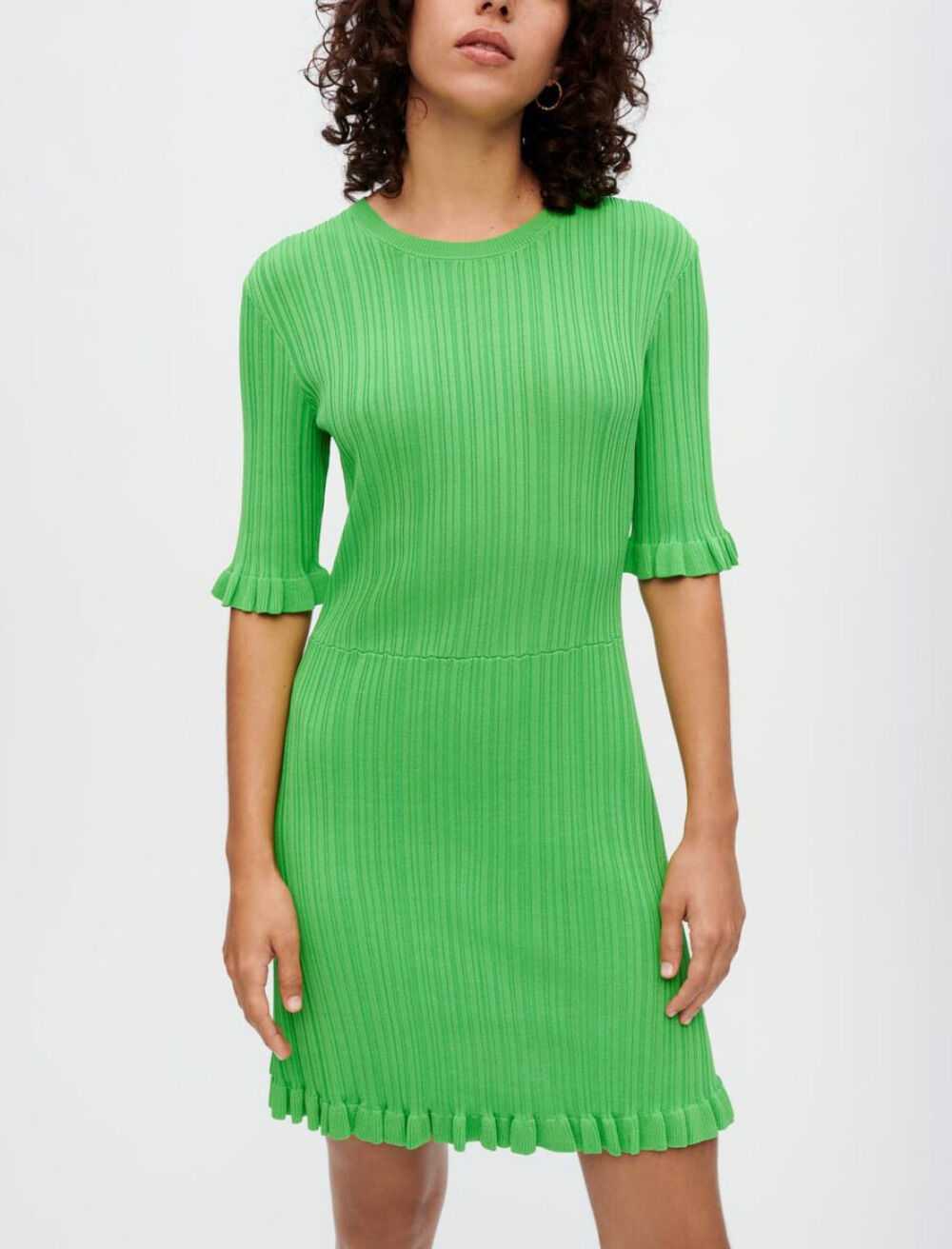 Ruffle knit dress outlet