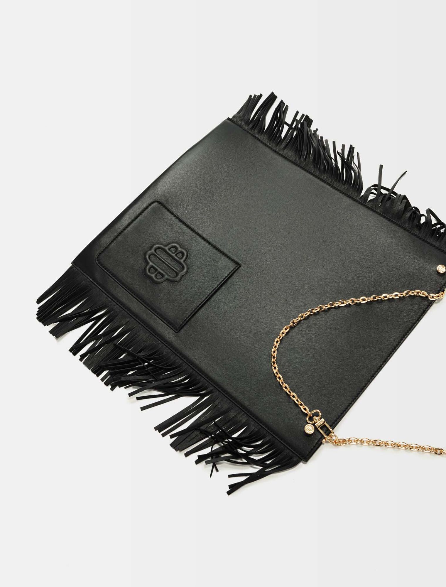 Clover fringed leather bag