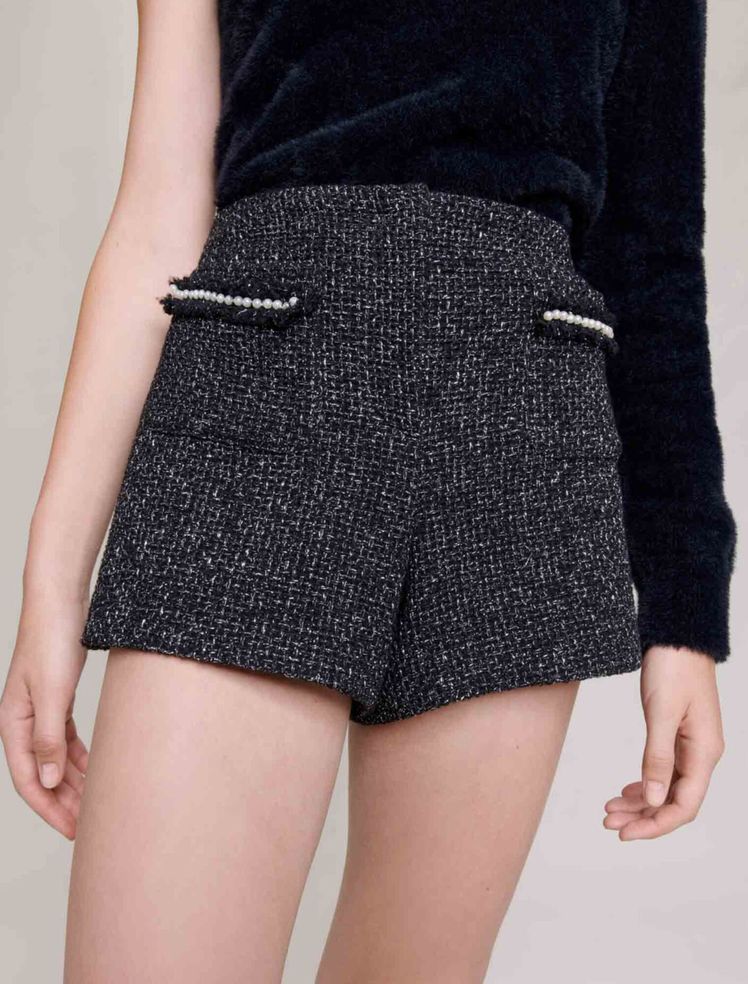 Glittery tweed shorts