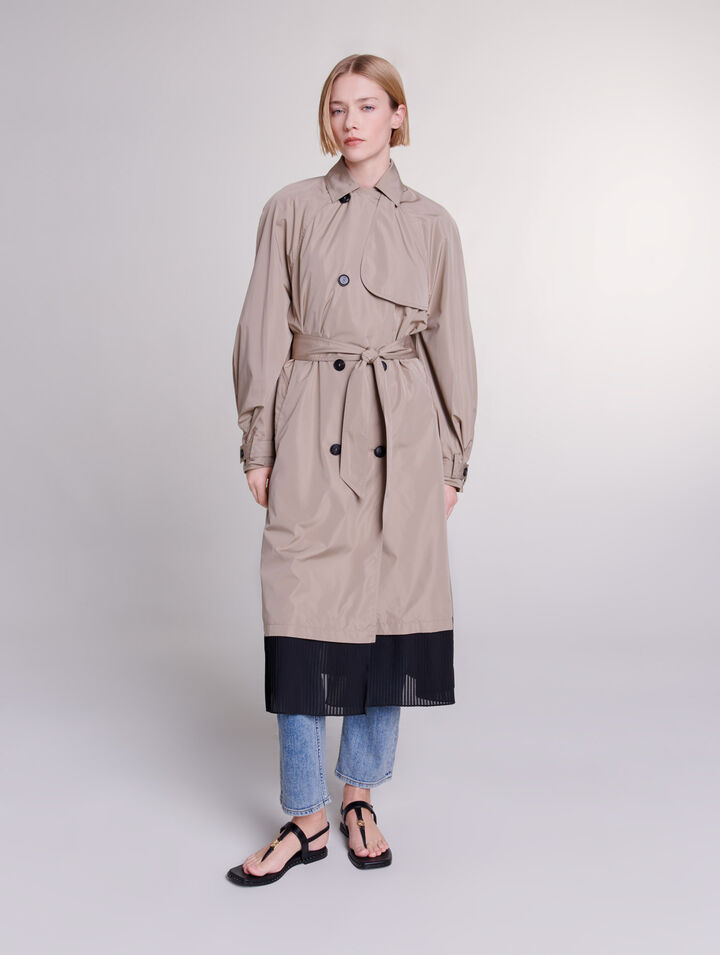 Contrast trench coat