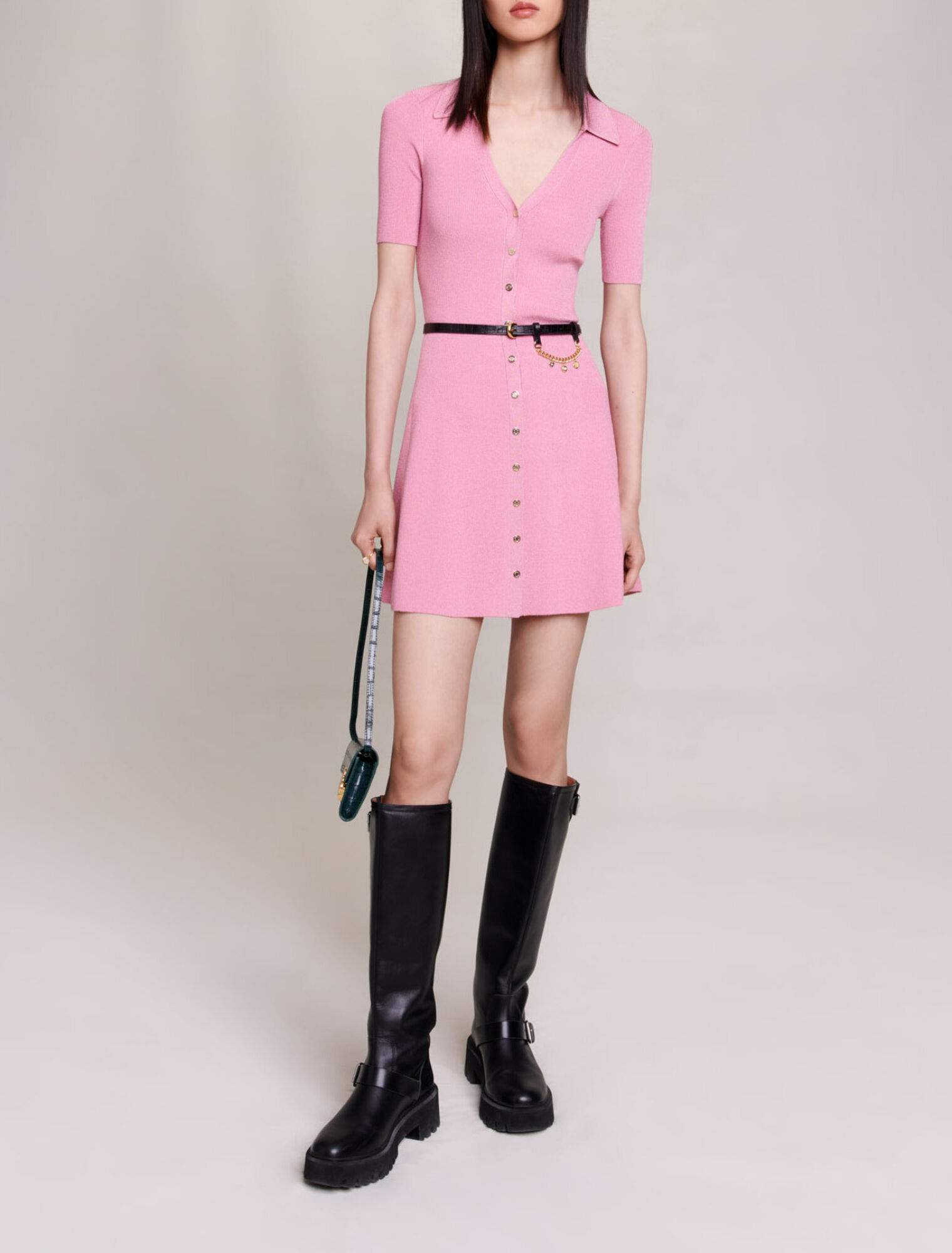 Sparkly ribbed knit dress