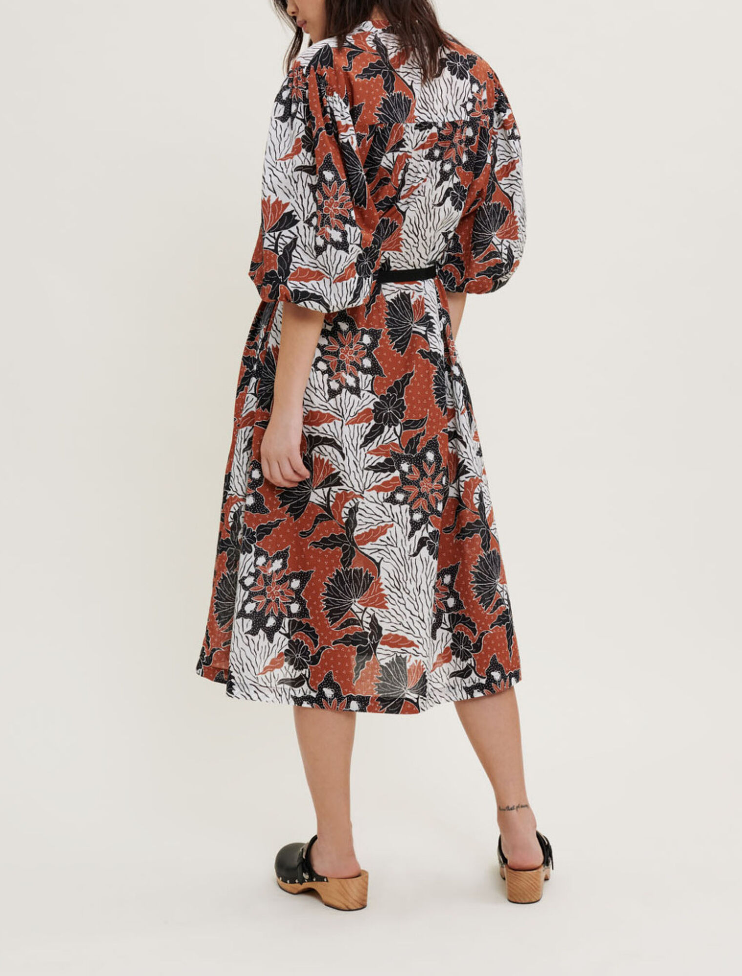 Printed cotton voile dress