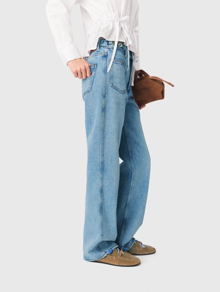 Straight jeans with chains