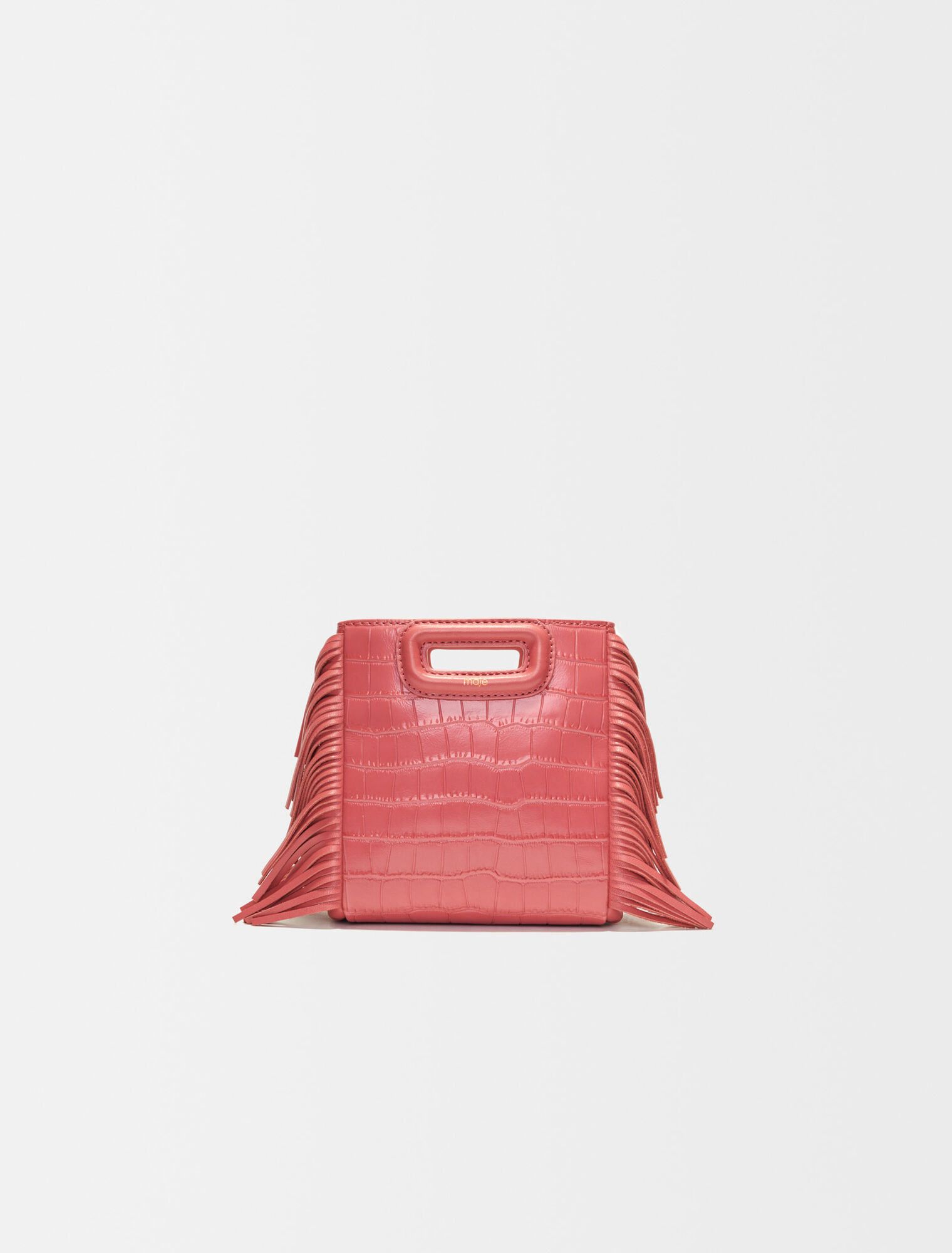 Mini embossed-leather M bag with chain