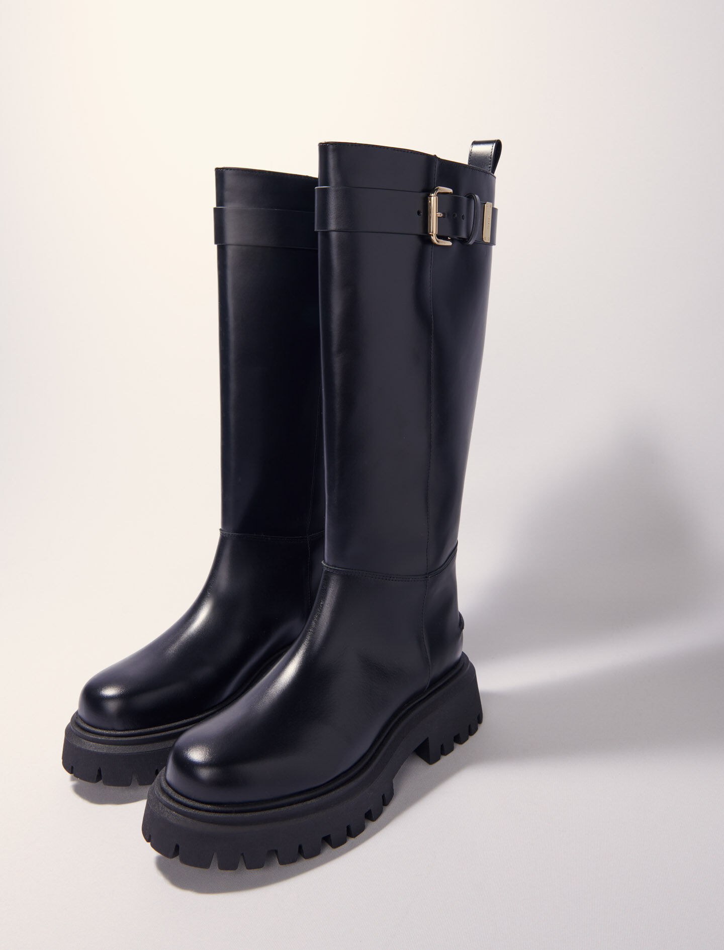 出産祝い For Gray / Black boots leather Buckled Women Maje | 靴