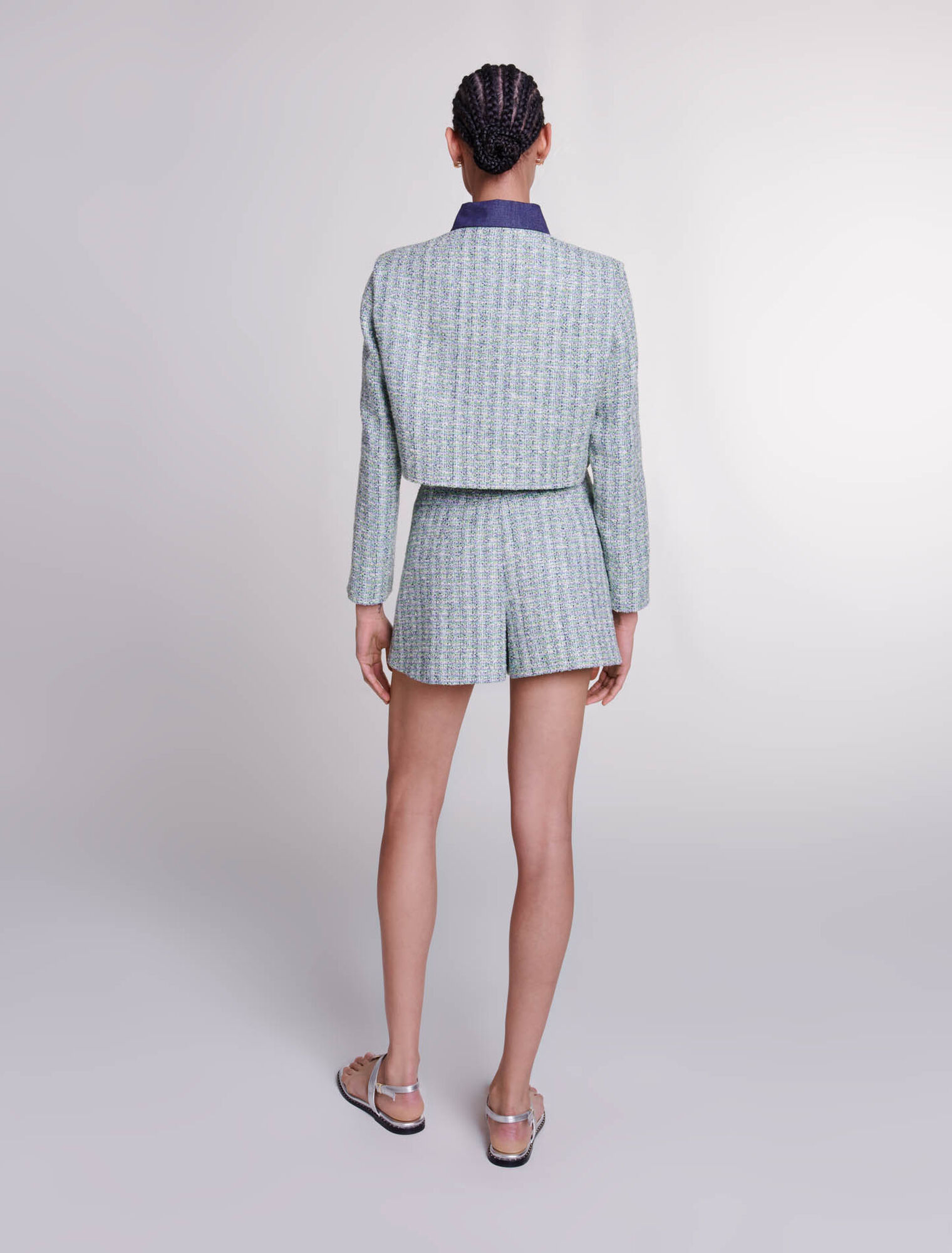 Contrast tweed cropped jacket