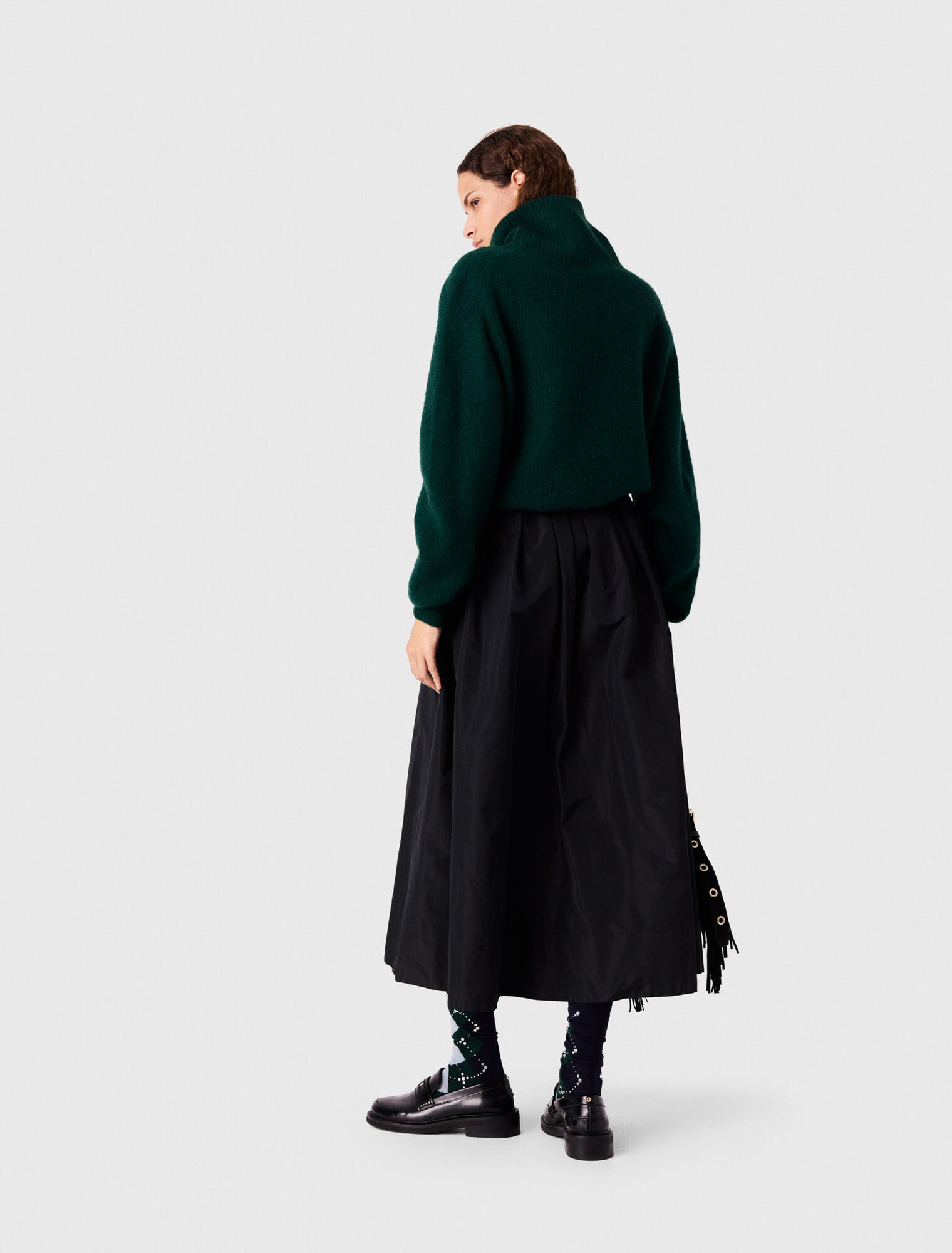 maxi skirt with contrast waistband