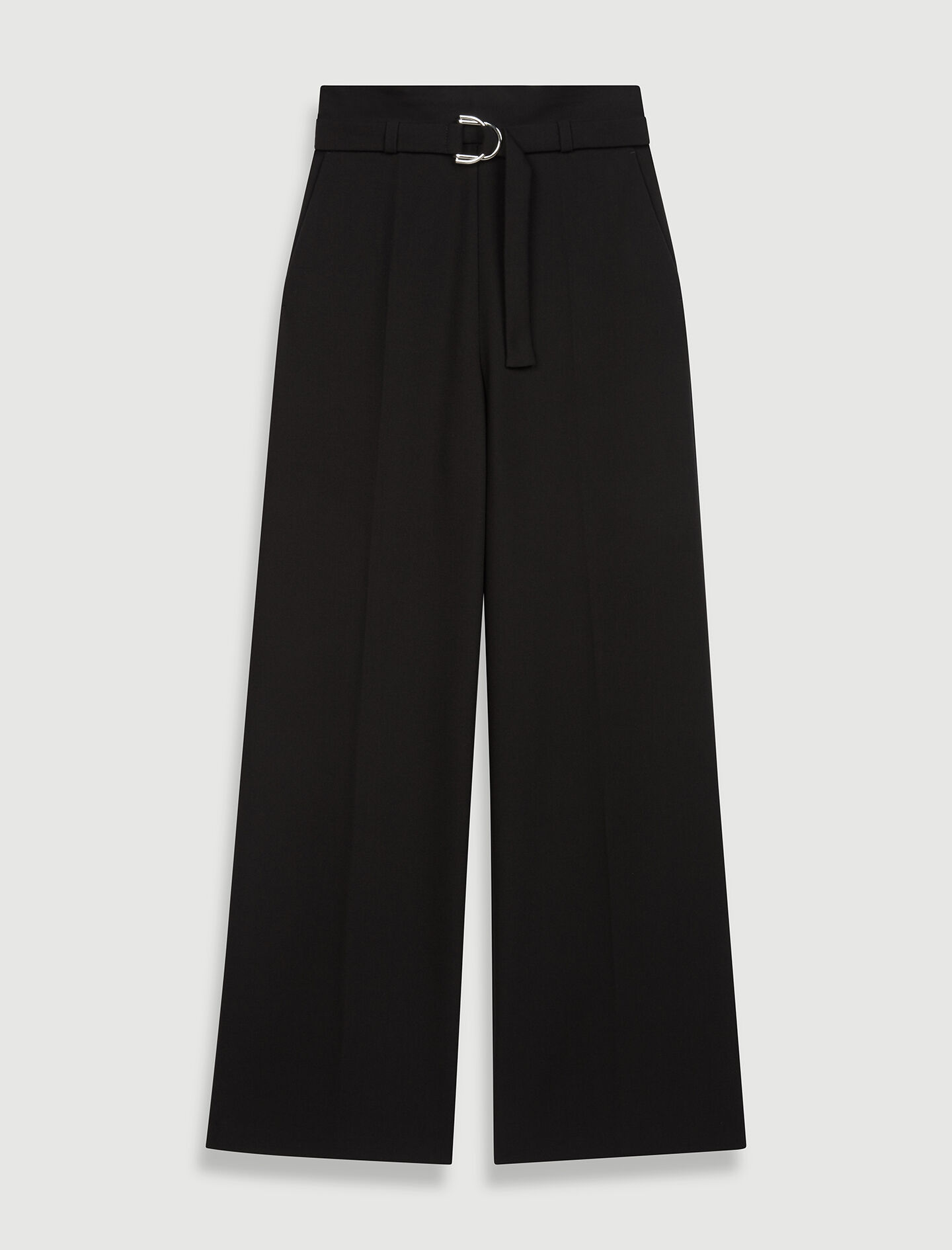 Wide leg pants with belt Black / Gray For Women | Maje