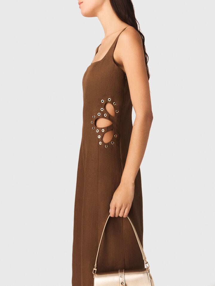 Linen blend maxi dress