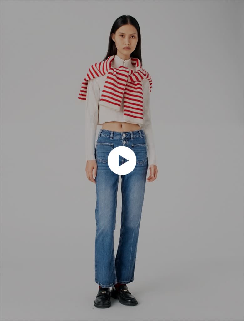Jeans with button fly Blue For Women | Maje