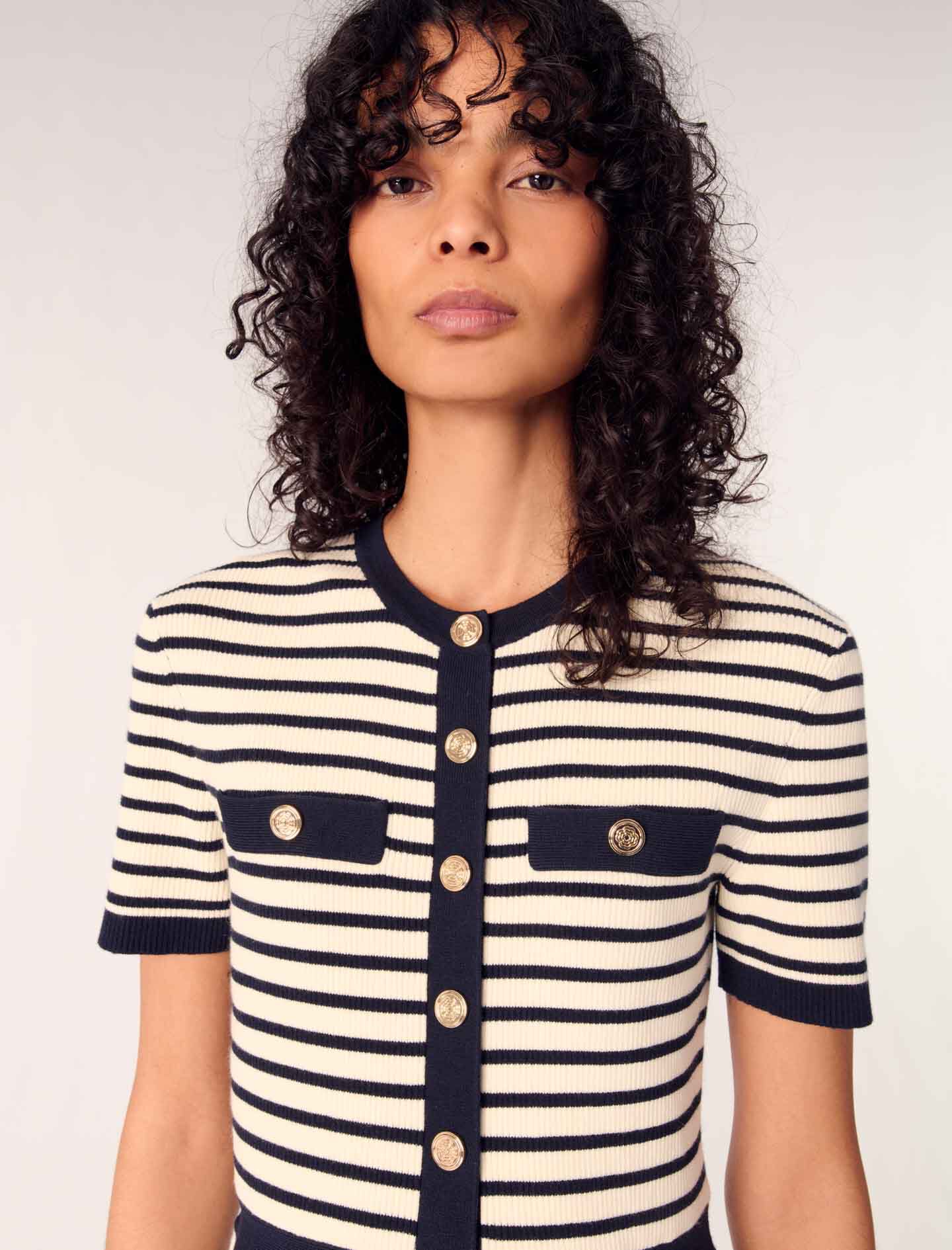 Rib knit mini dress Blue For Women | Maje