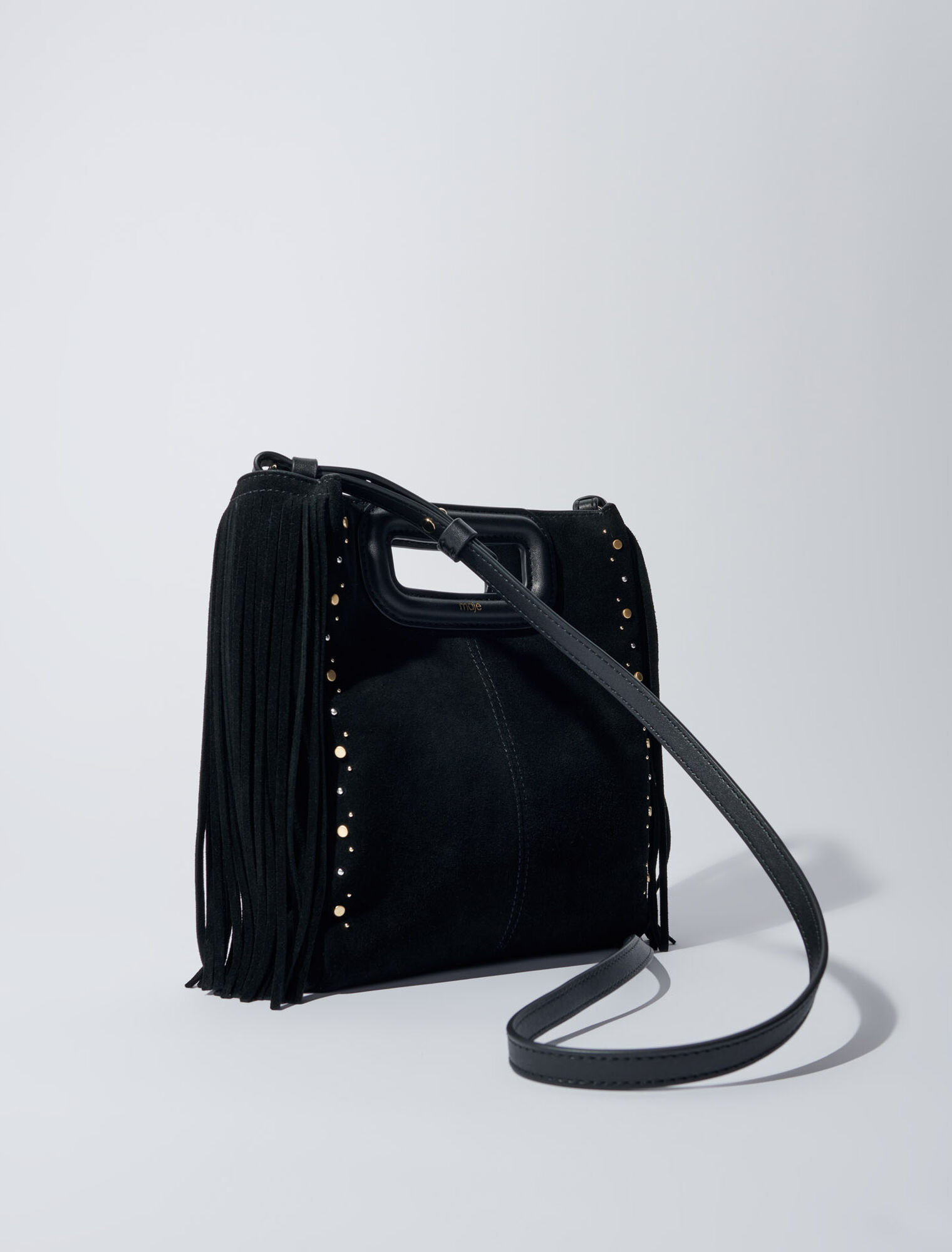 M suede bag with studs