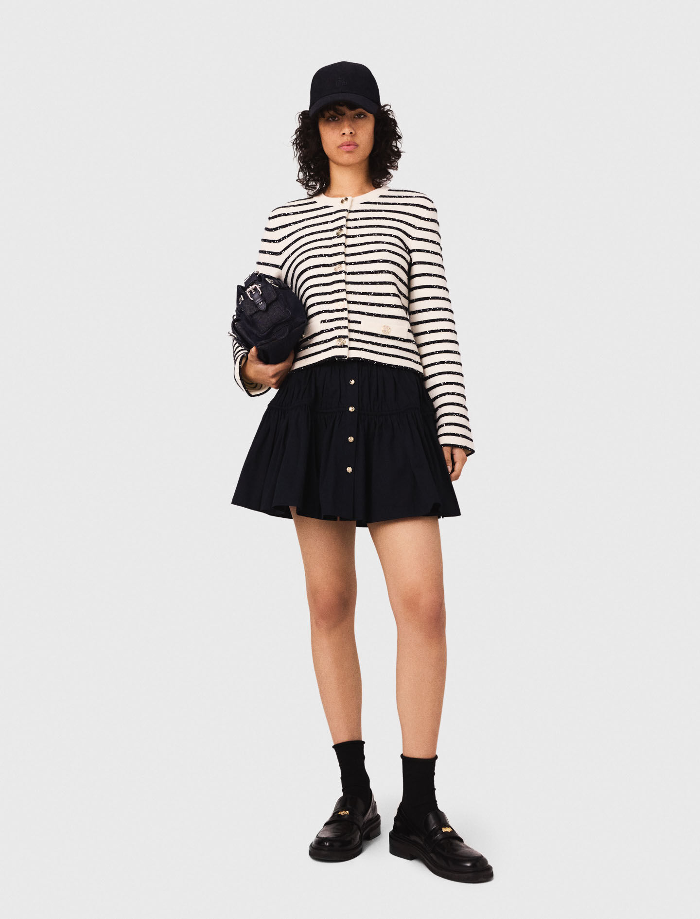 Sequined wool cardigan Bicolor For Women | Maje