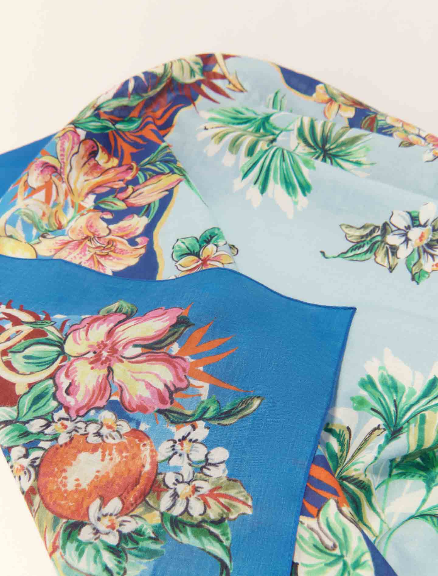 スカーフ MAIOLICA PRINT SCARF Mediterranean Maiolica Scarf - 100% Made in Italy Luxury