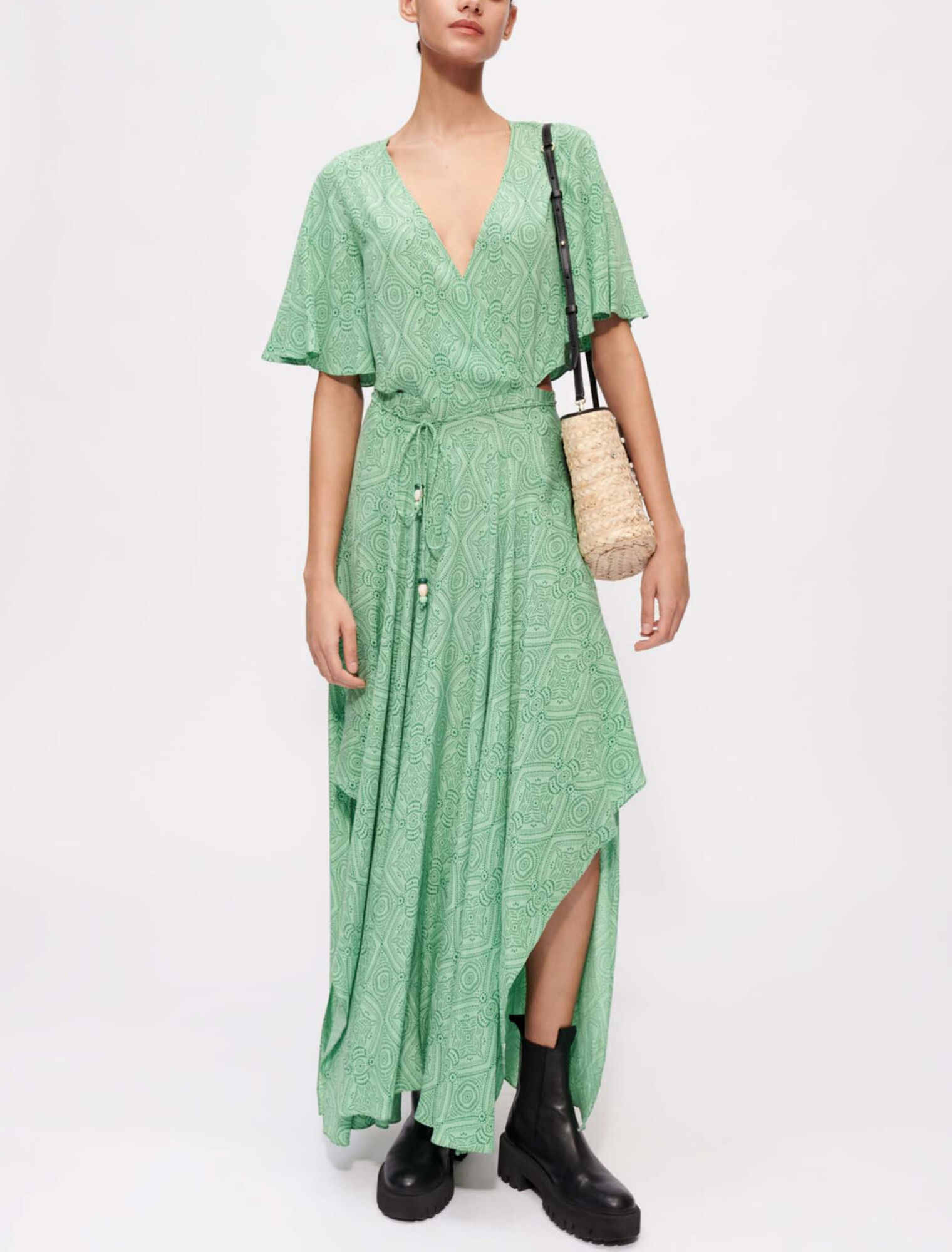 Fluid printed scarf dress