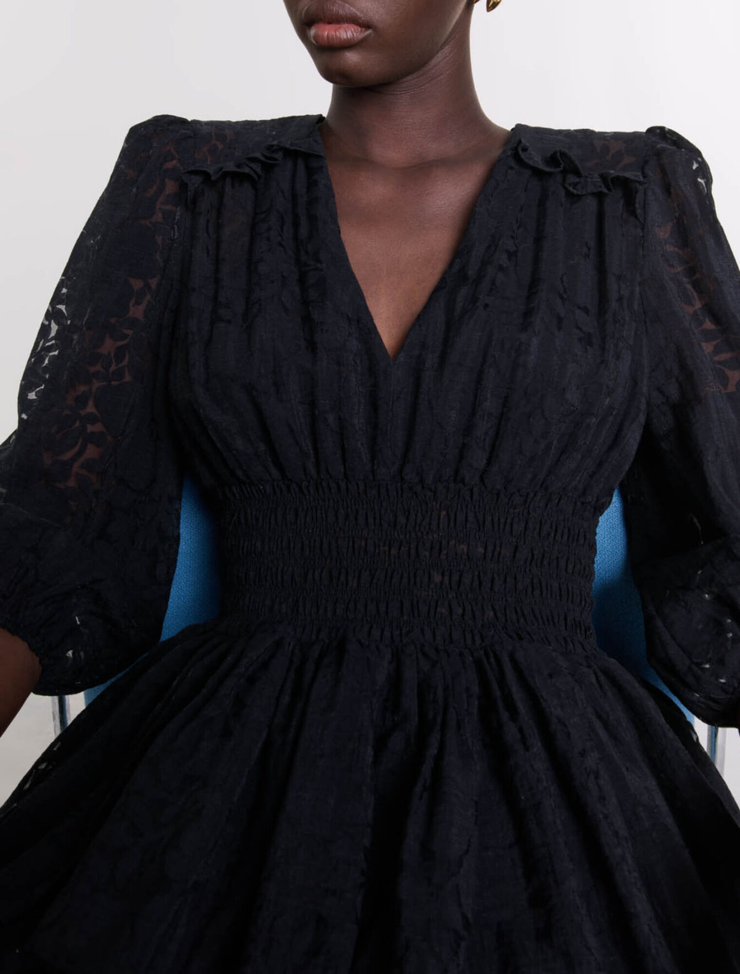 Layered-effect patterned dress