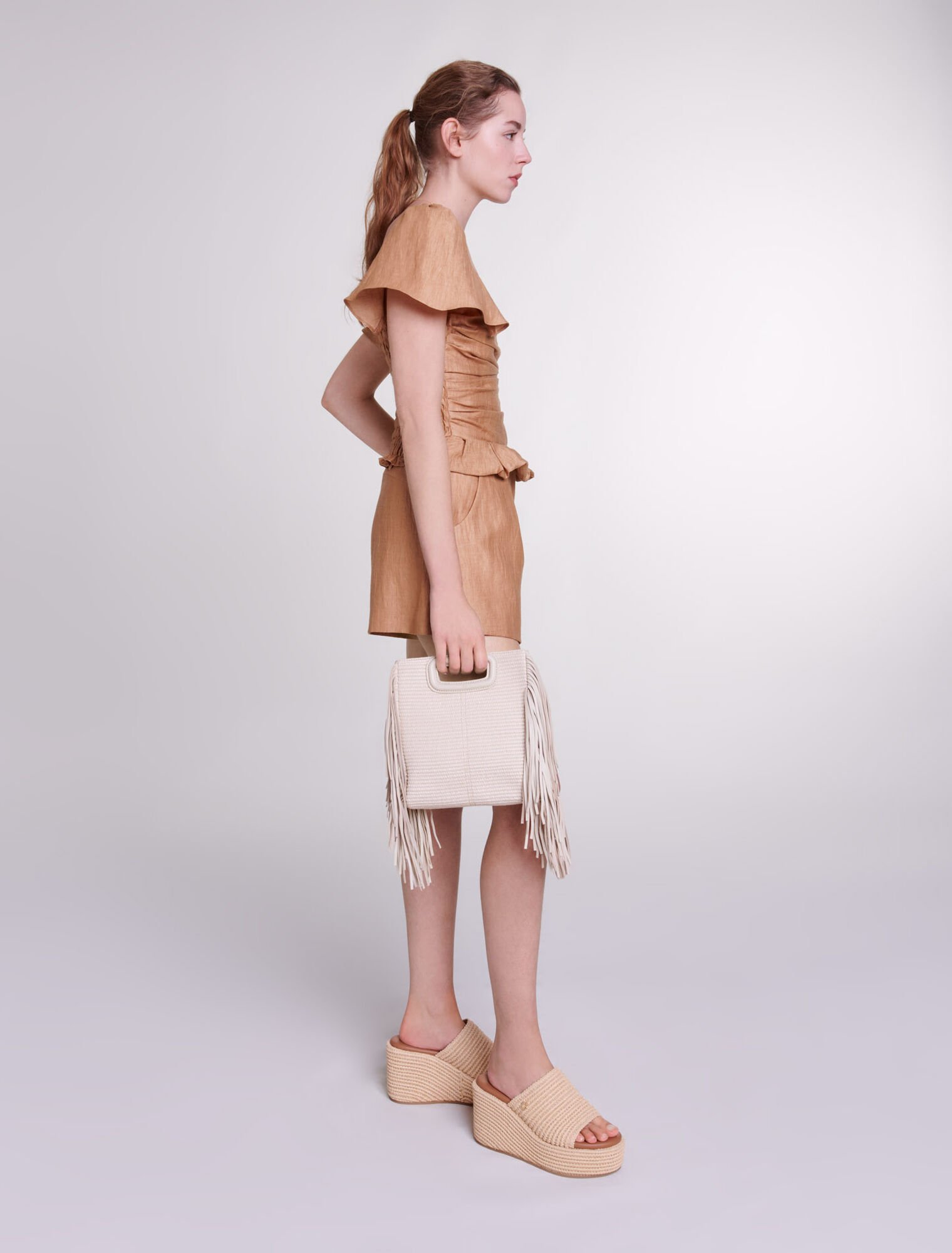 Ruffled linen top