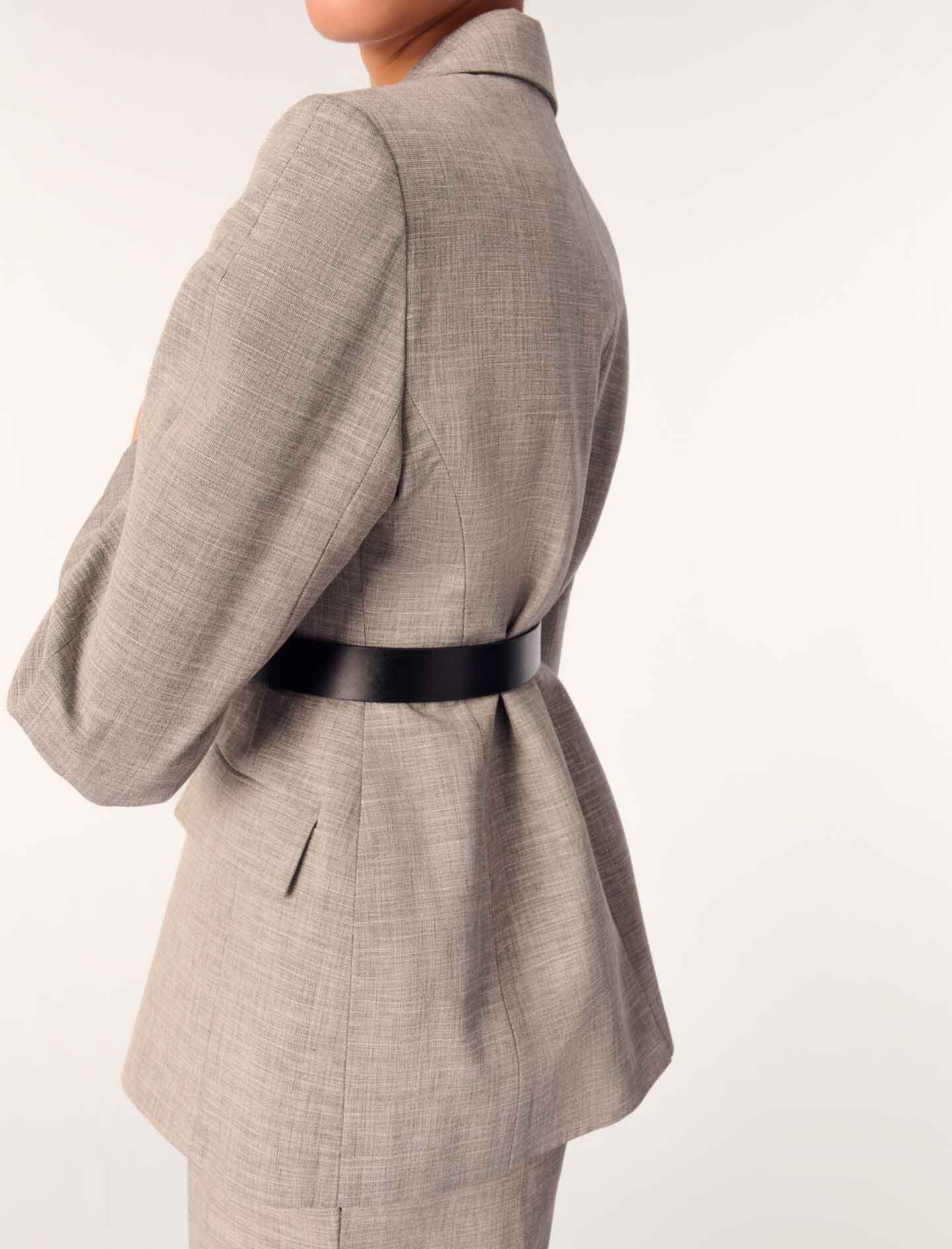 Belted suit jacket Black / Gray For Women | Maje