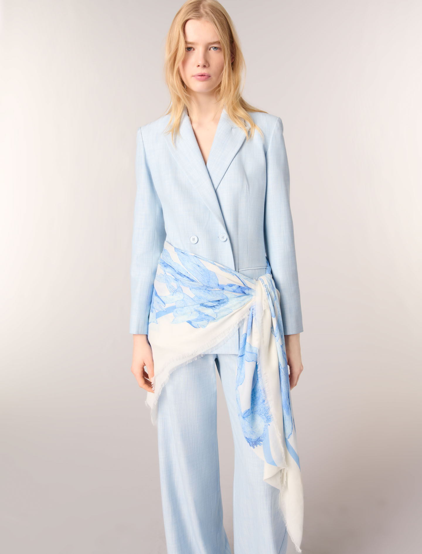 スーツ PAROSH Women Suit Jackets D420220PANTY23012 Blue AWISHES Women's Suit Jacket and Pants Set - Professional Attire