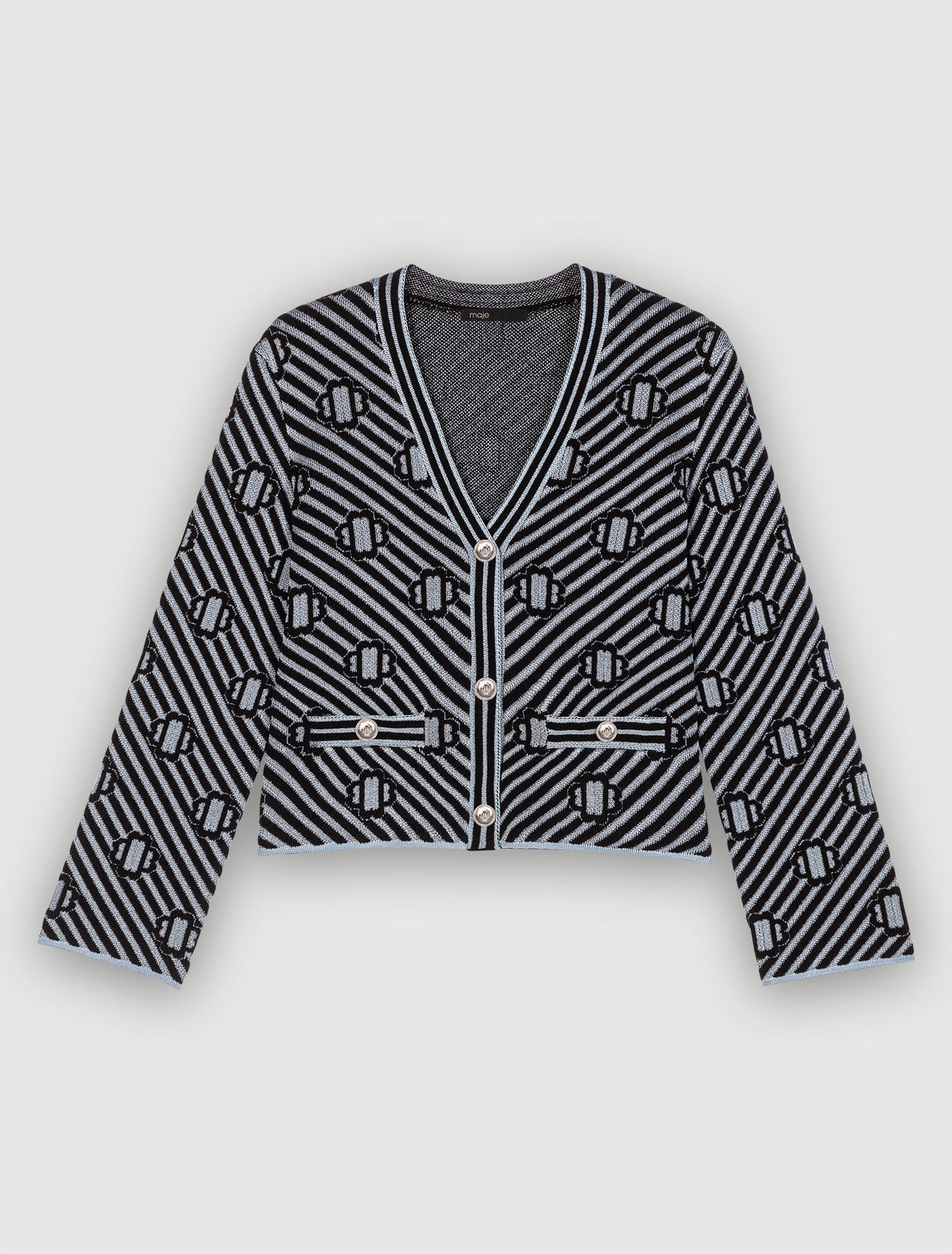 Printed knit cardigan