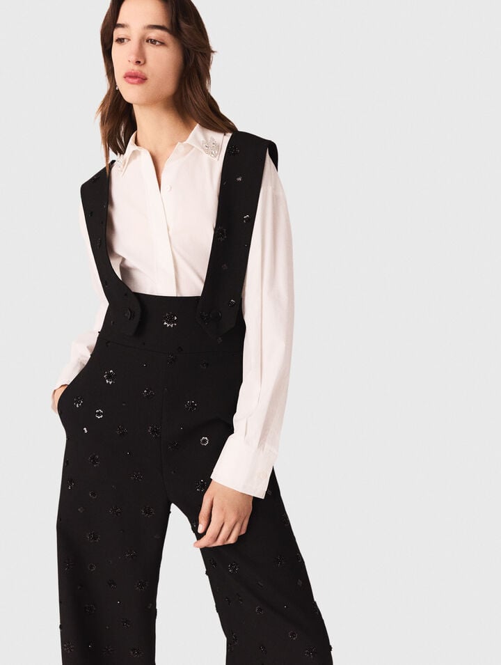 Embroidered trousers with braces Embroidered trousers with braces