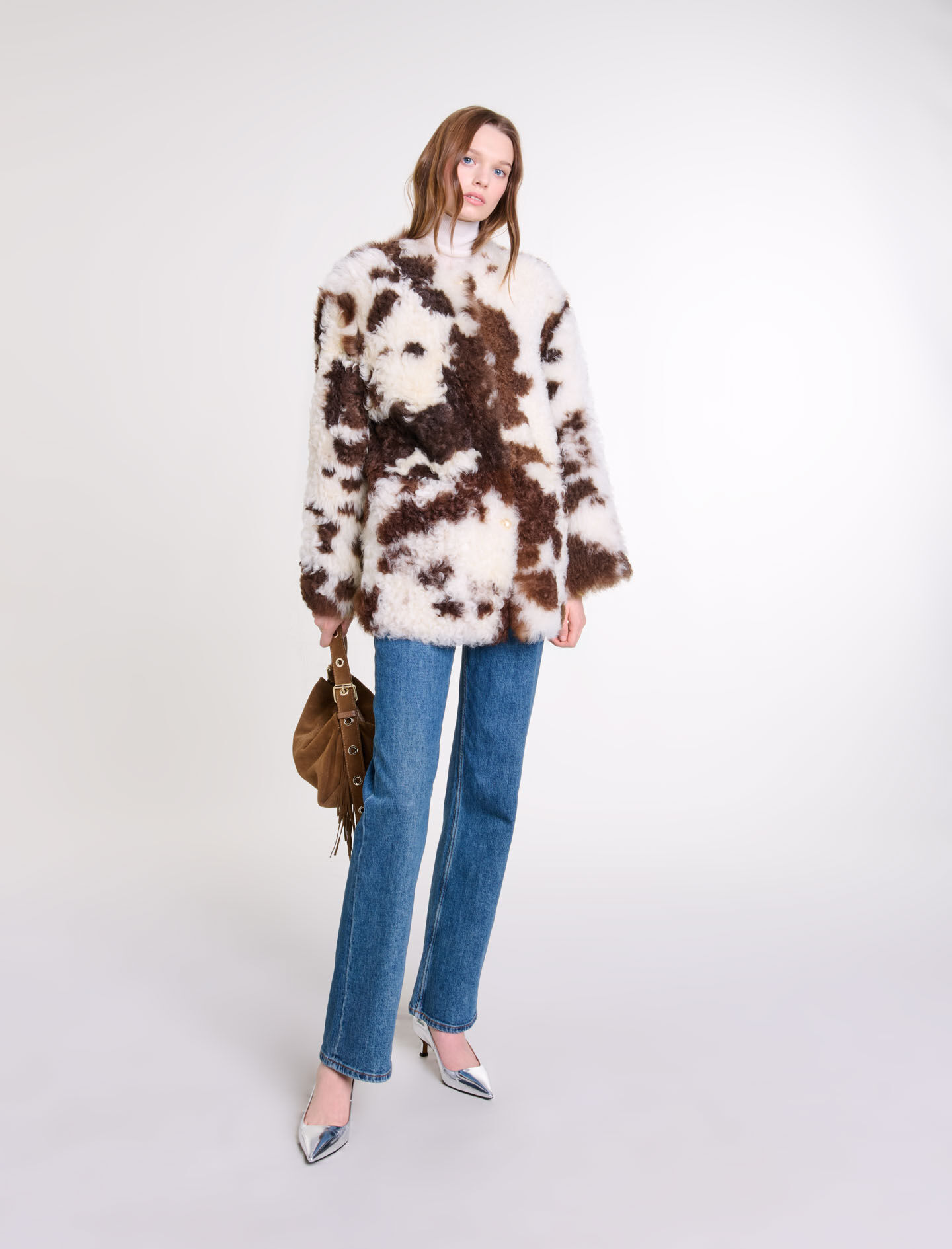 Maje shearling coat outlet