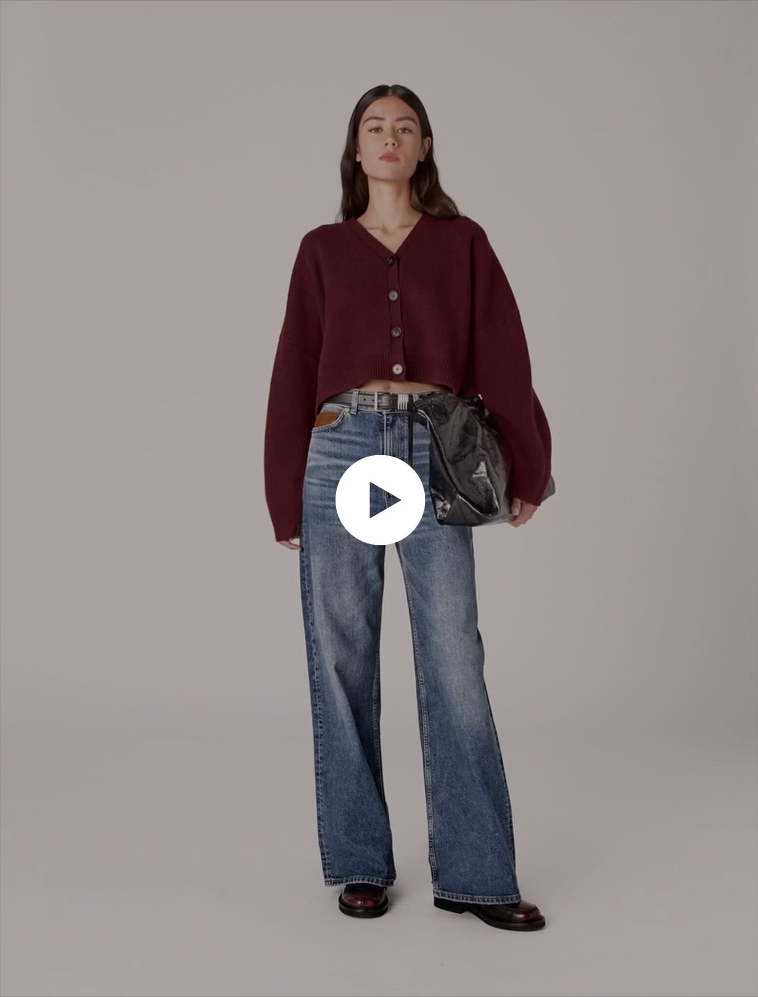 Cropped wool-blend cardigan
