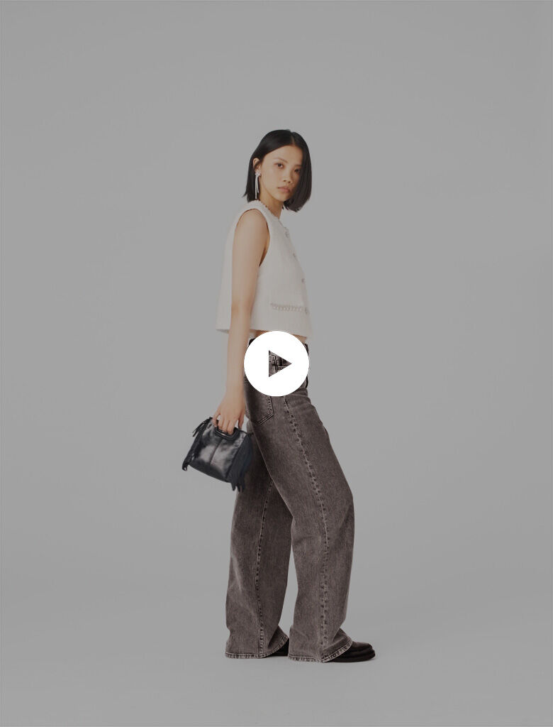 Tweed vest with pearl trim White For Women | Maje
