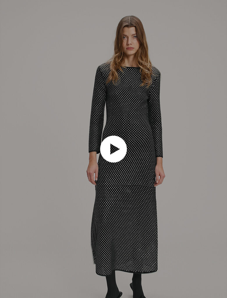 Rhinestone maxi dress Black / Gray For Women | Maje