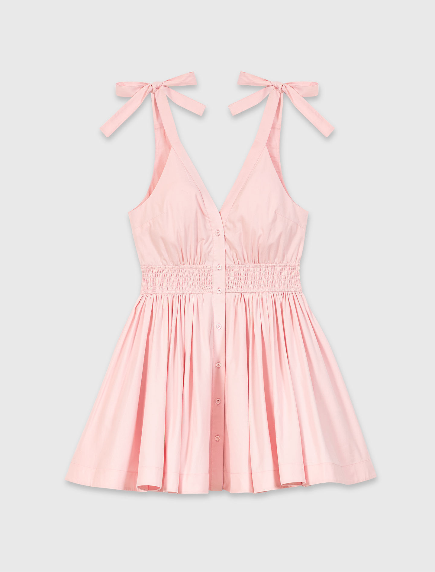 Short flared cotton dress Pink For Women | Maje