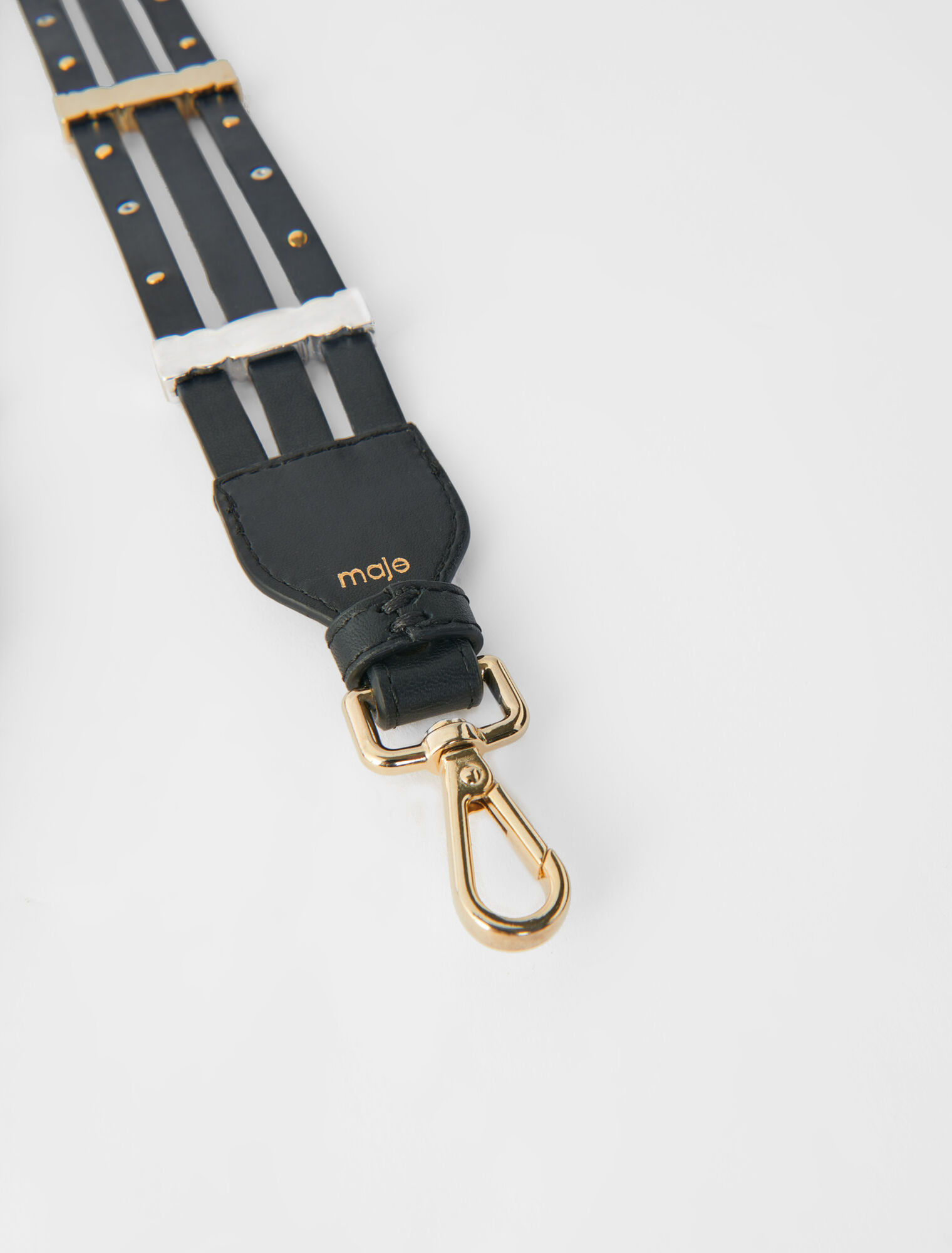 Black leather strap with studs