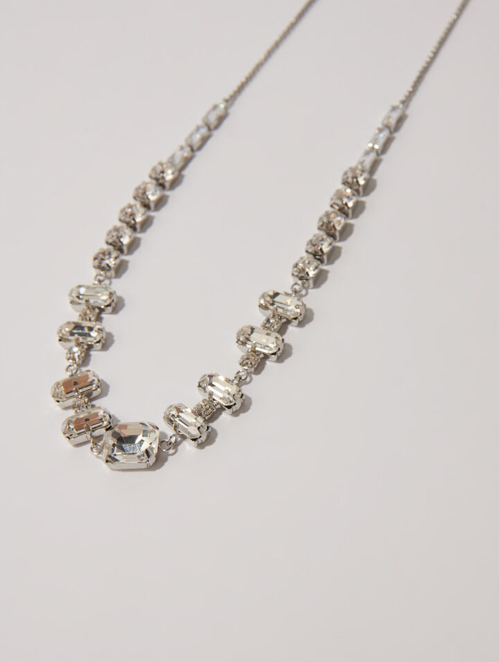 Gold rhinestone choker necklace