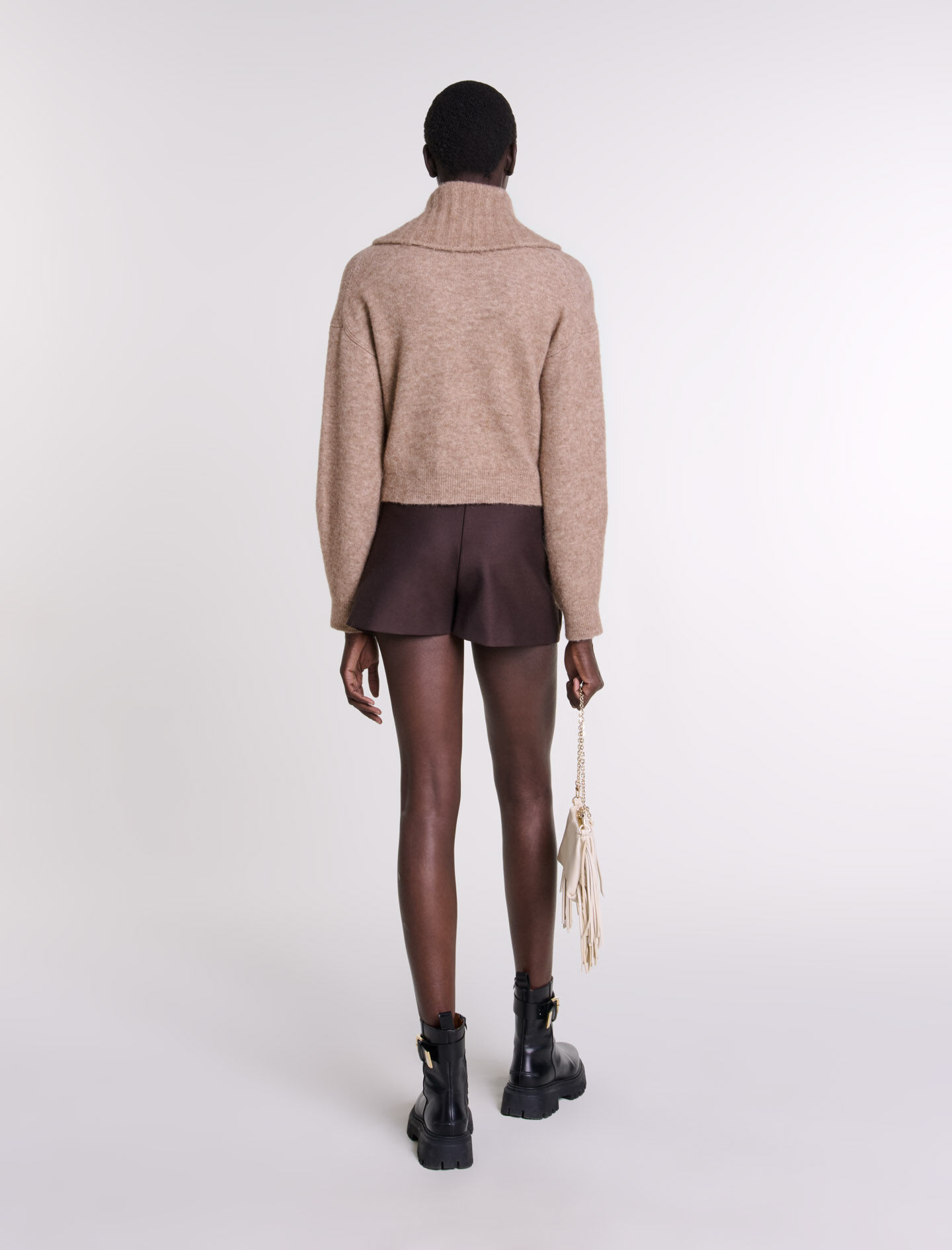 Wool-blend cardigan Brown For Women | Maje Wool-blend cardigan Brown For Women | Maje