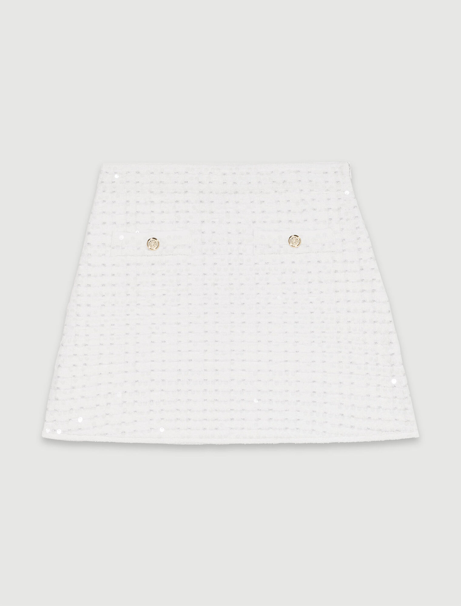 Short sequinned knit skirt