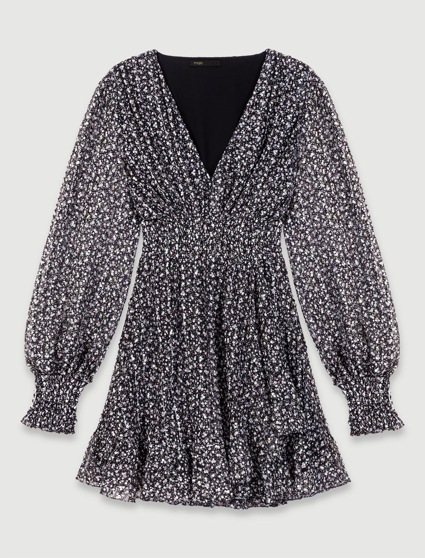 Short flared dress Black / Gray For Women | Maje