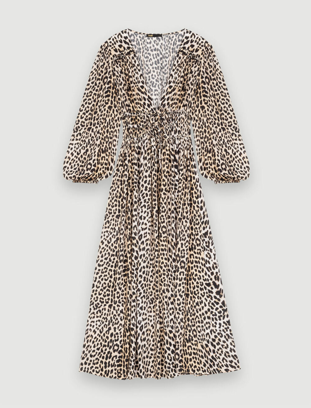 Leopard-print viscose maxi dress