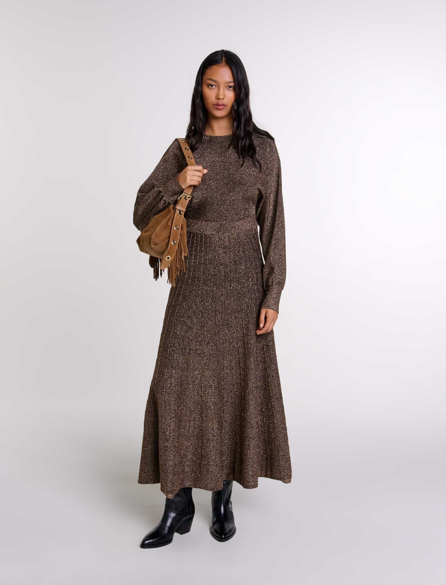 Shiny knit maxi dress Denim Jeans For Women Maje