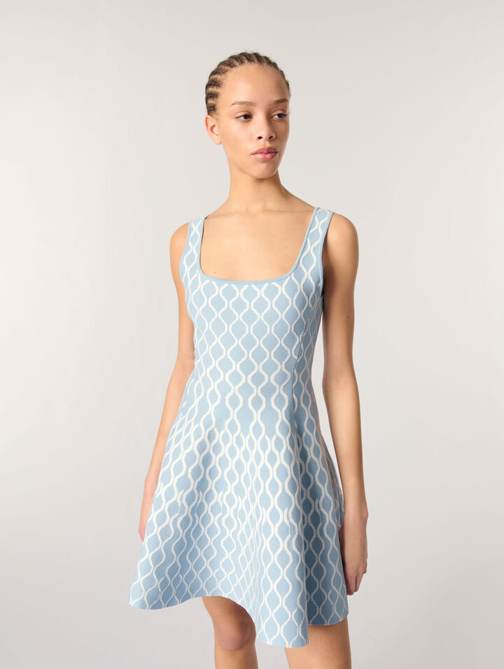 Jacquard knit short dress