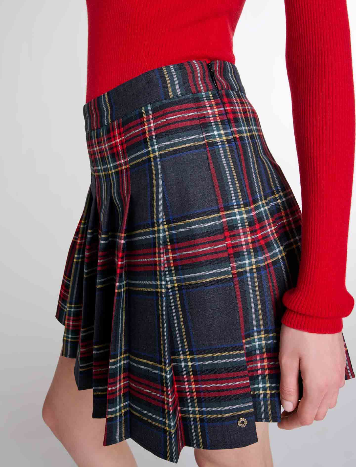 最安価格 tartan Short print Maje | Women For Red skirt クラフト・布製品